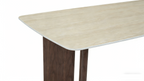 Astonishing Travertine And Walnut Coloured Base Dining Table