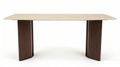 Astonishing Travertine And Walnut Coloured Base Dining Table