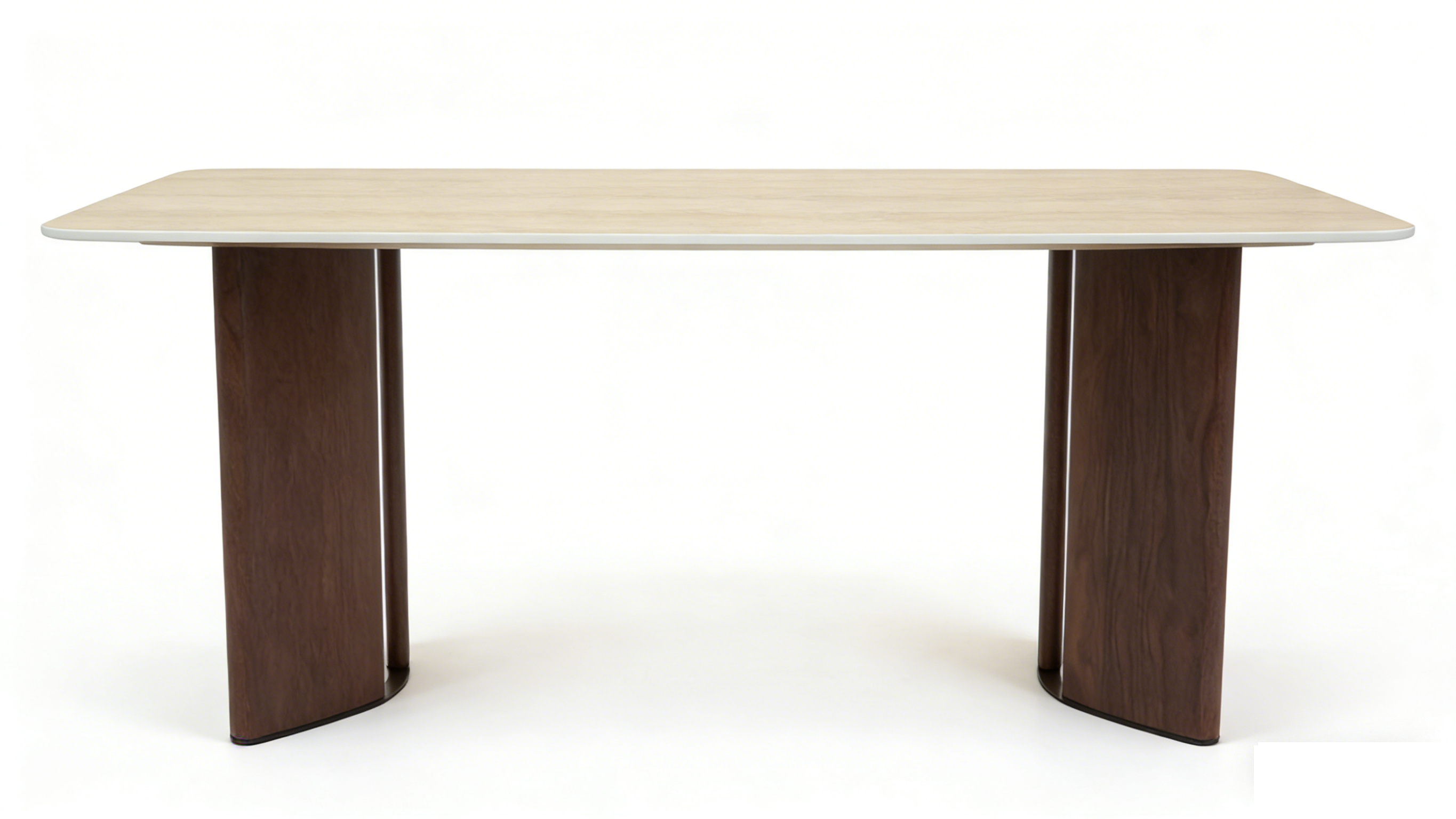Astonishing Travertine And Walnut Coloured Base Dining Table