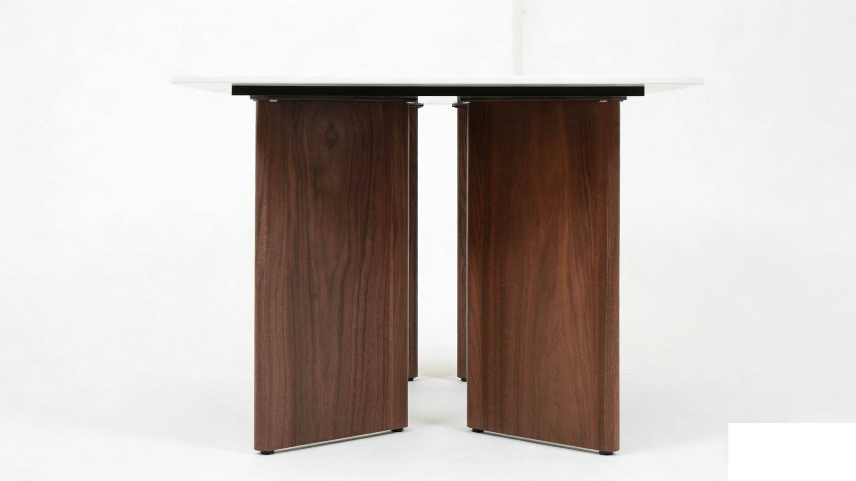 Astonishing Travertine And Walnut Coloured Base Dining Table