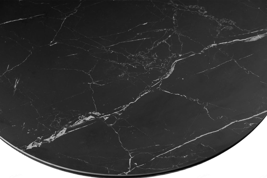 Blatant Oval Black Marble Look Sintered Stone Dining Table
