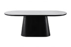 Blatant Oval Black And White Sintered Stone Dining Table