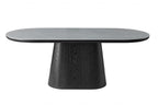 Blatant Oval Black And Grey Sintered Stone Dining Table