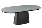 Blatant Oval Black And Grey Sintered Stone Dining Table