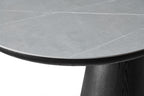 Blatant Oval Black And Grey Sintered Stone Dining Table