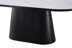Blatant Oval Black And White Sintered Stone Dining Table