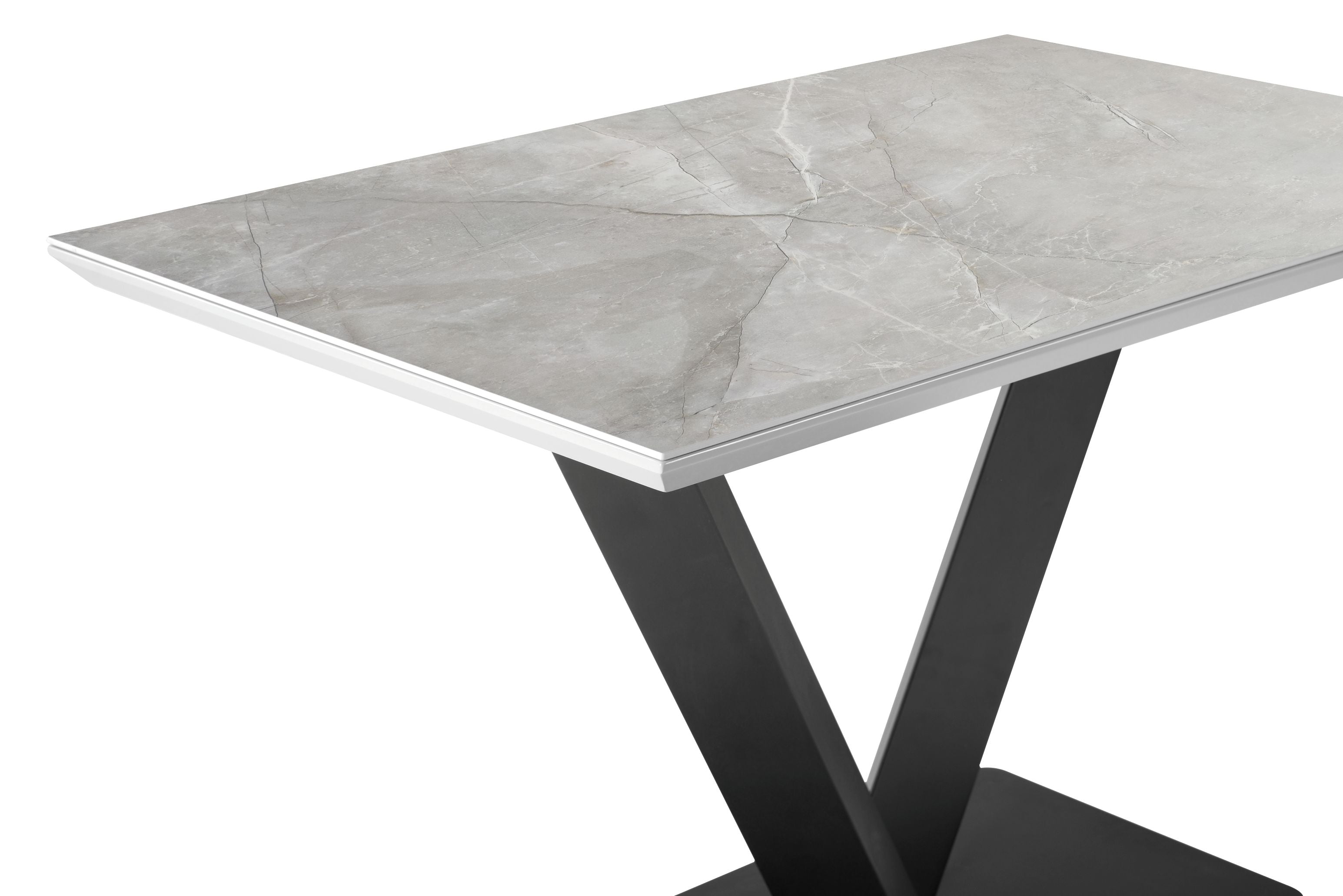 Dinky Minky Small Gloss Grey Marble Ceramic Dining Table