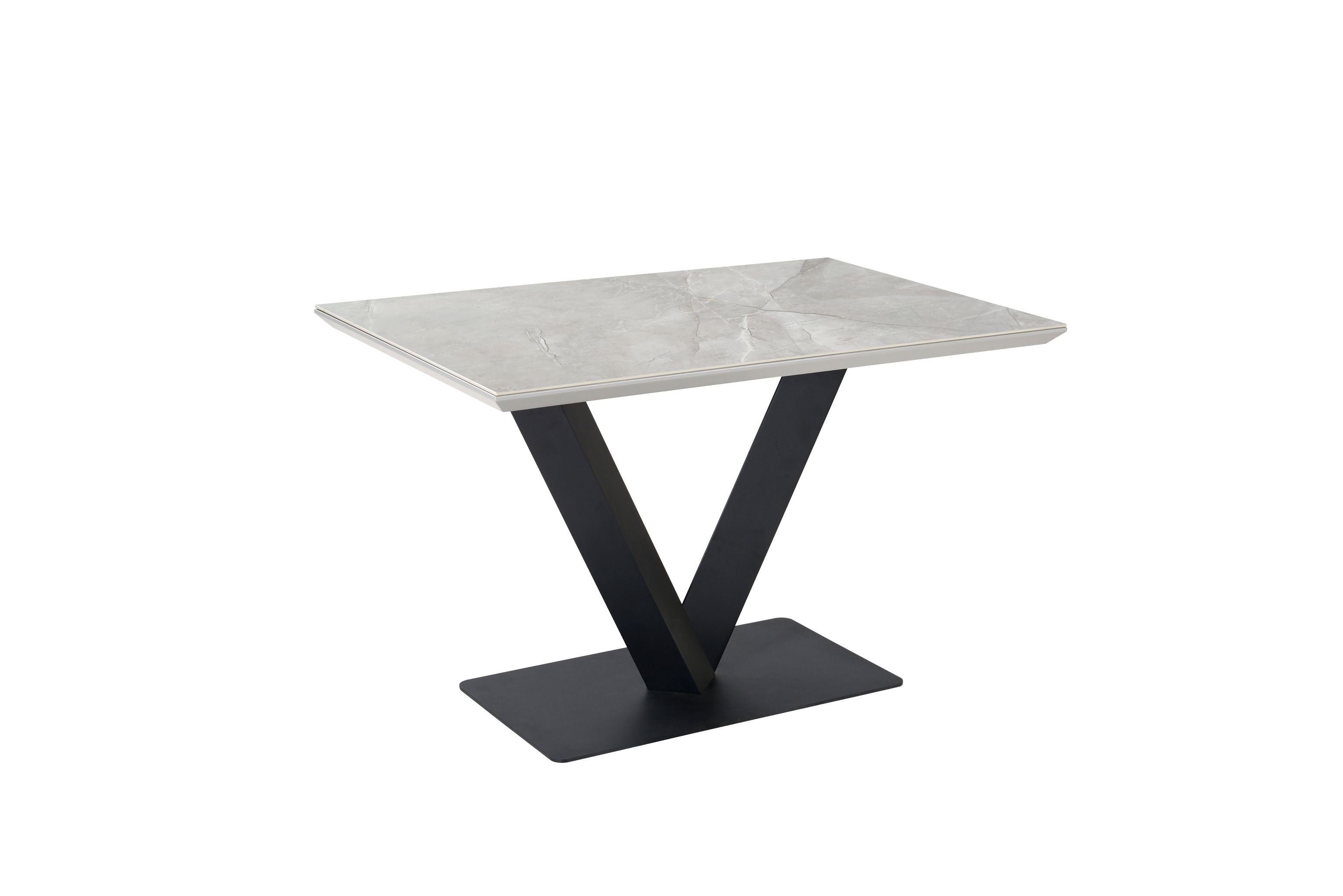 Dinky Minky Small Gloss Grey Marble Ceramic Dining Table