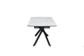 Elevating White Marble Look Ceramic High Gloss Extendable Dining Table