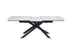 Elevating White Marble Look Ceramic High Gloss Extendable Dining Table