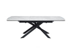 Elevating White Marble Look Ceramic High Gloss Extendable Dining Table