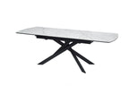 Elevating White Marble Look Ceramic High Gloss Extendable Dining Table