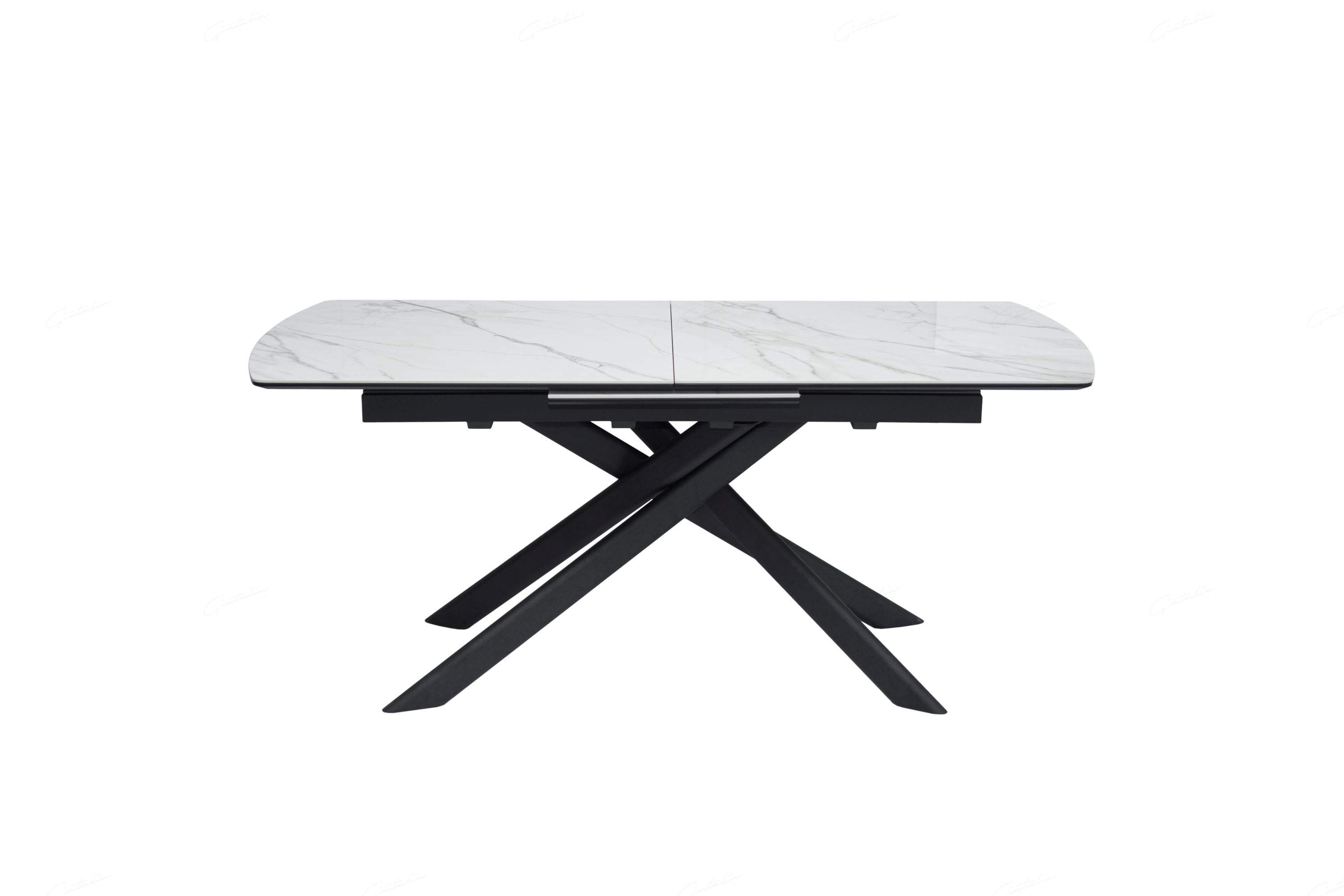 Elevating White Marble Look Ceramic High Gloss Extendable Dining Table