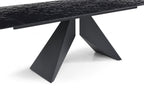 Fascinating Black Glass Extendable Dining Table – Hammered High Gloss Look Finish