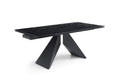 Fascinating Black Glass Extendable Dining Table – Hammered High Gloss Look Finish