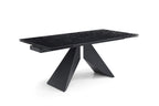 Fascinating Black Glass Extendable Dining Table – Hammered High Gloss Look Finish