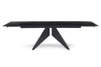Fascinating Black Glass Extendable Dining Table – Hammered High Gloss Look Finish