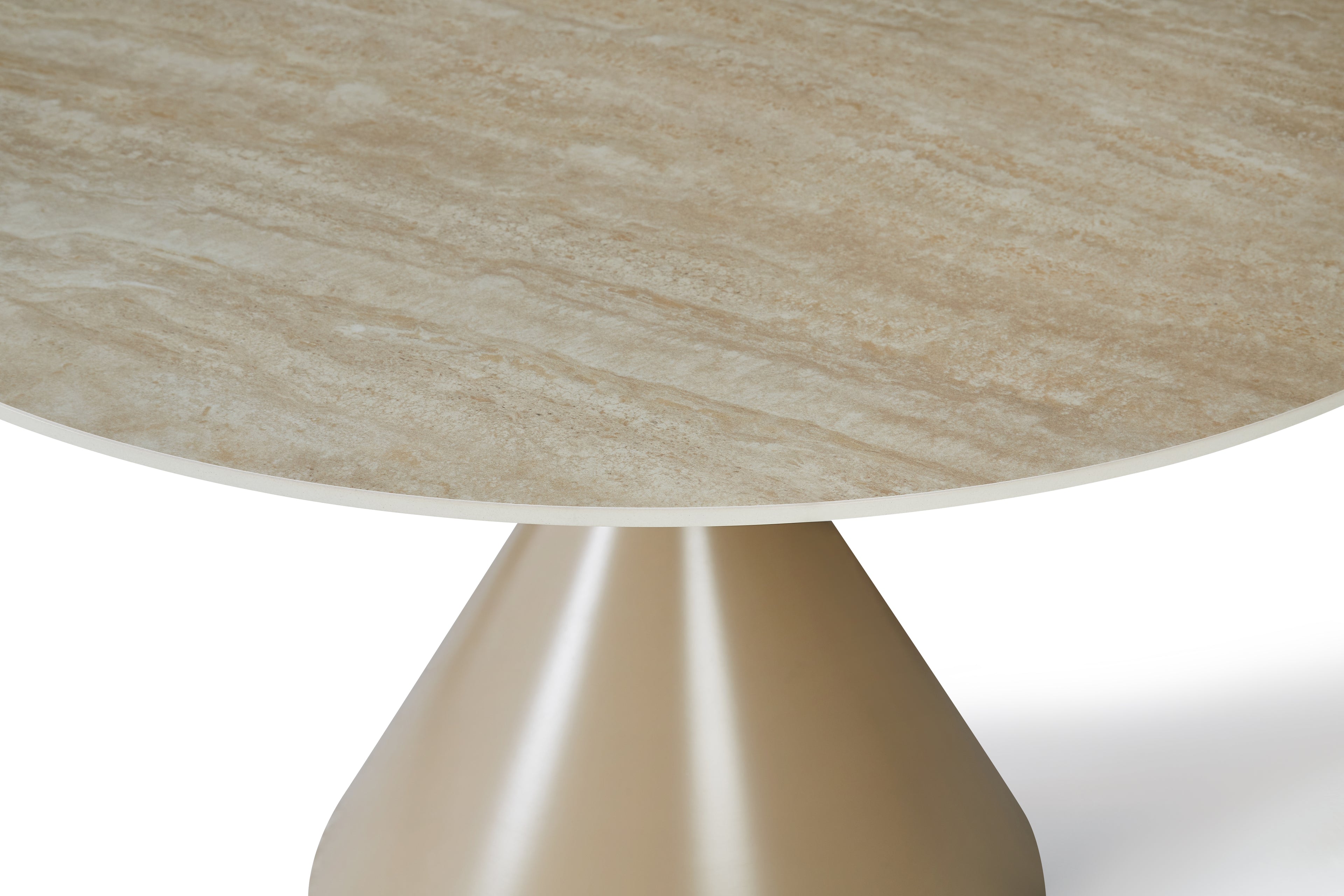 Orbicular Round 120cm Travertine Look Dining Table