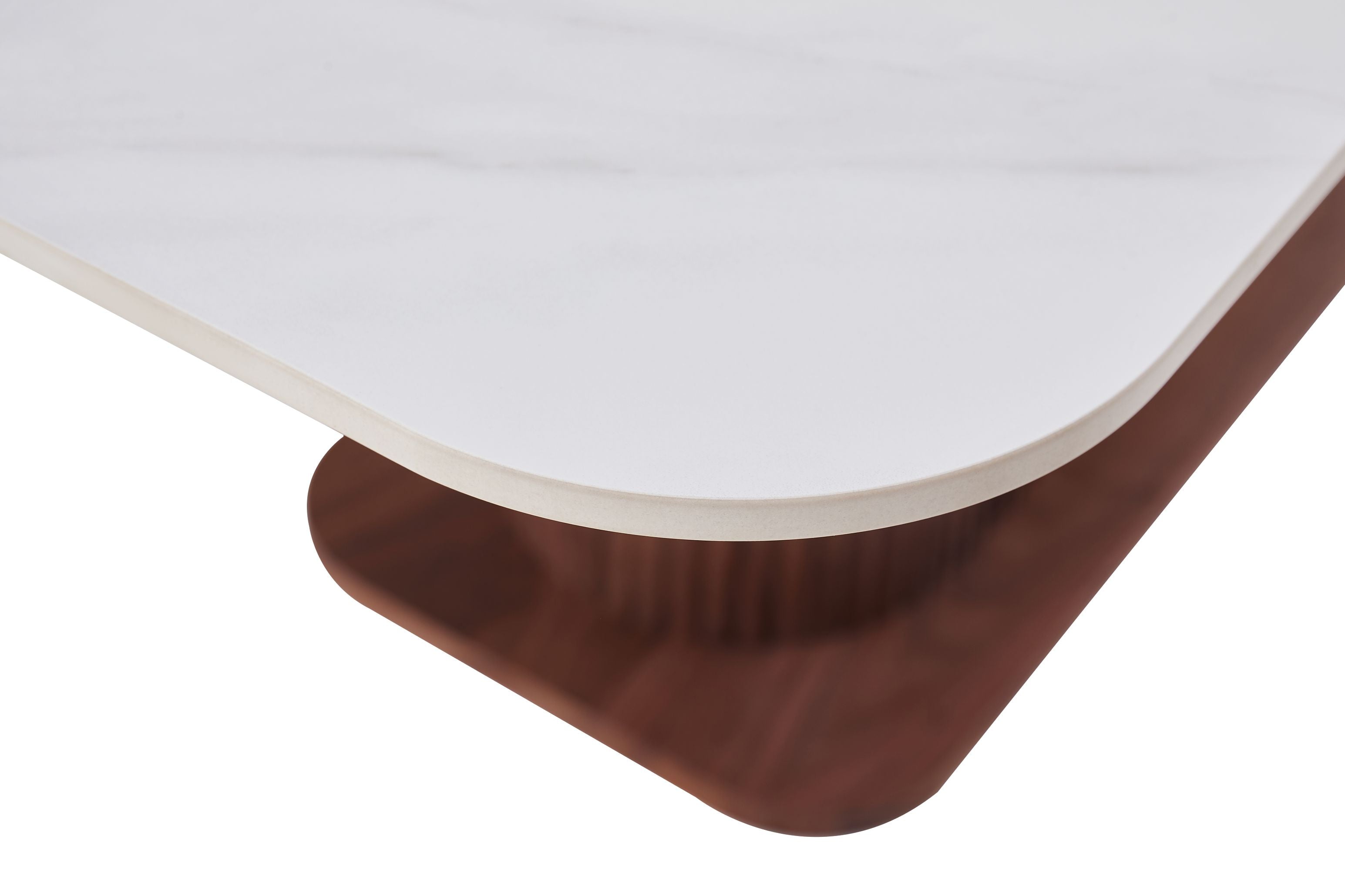 Ostentatious White And Grey Marble Look Sintered Stone Top Dining Table