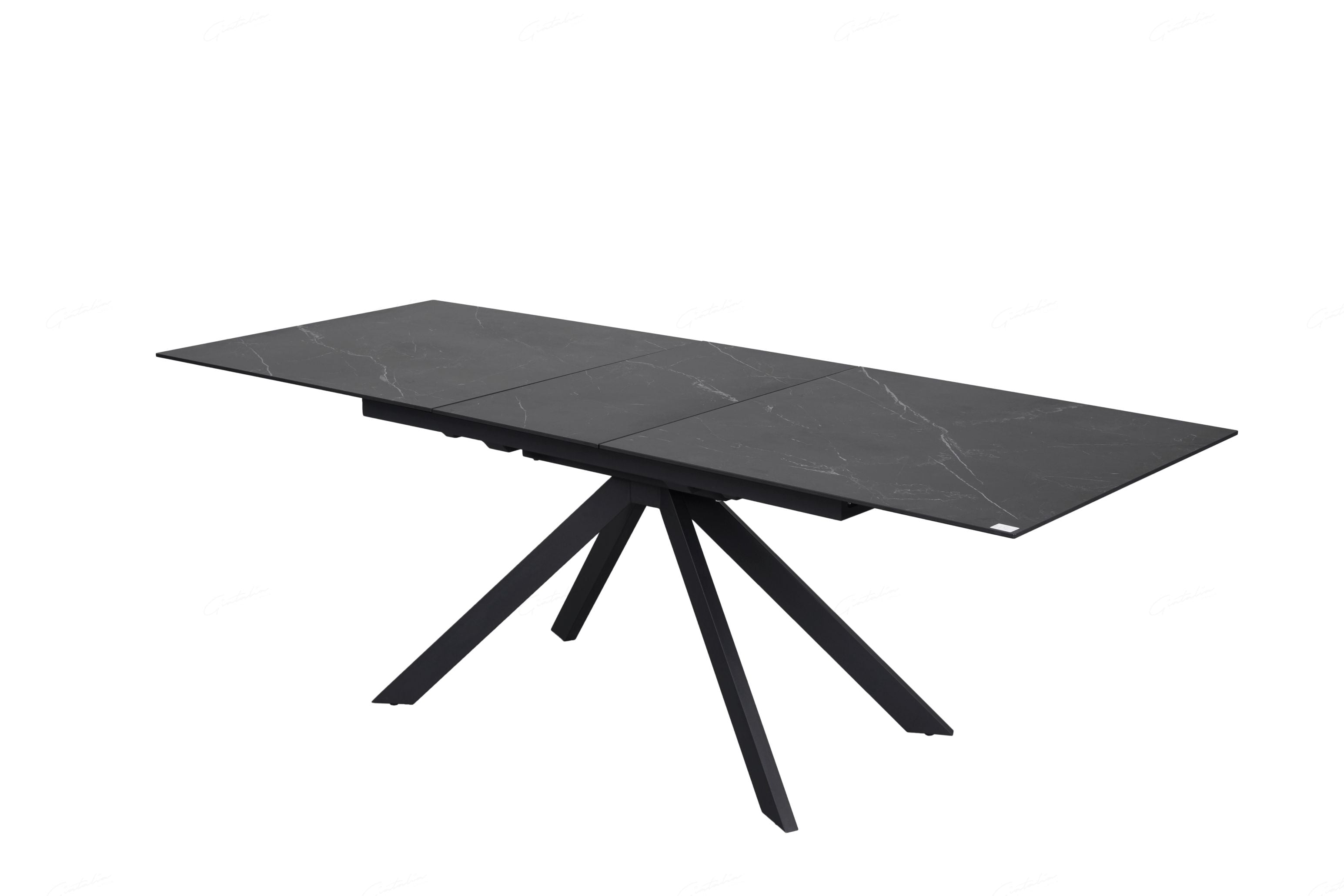 Satisfying Black Ceramic Extendable Dining Table – White Vein