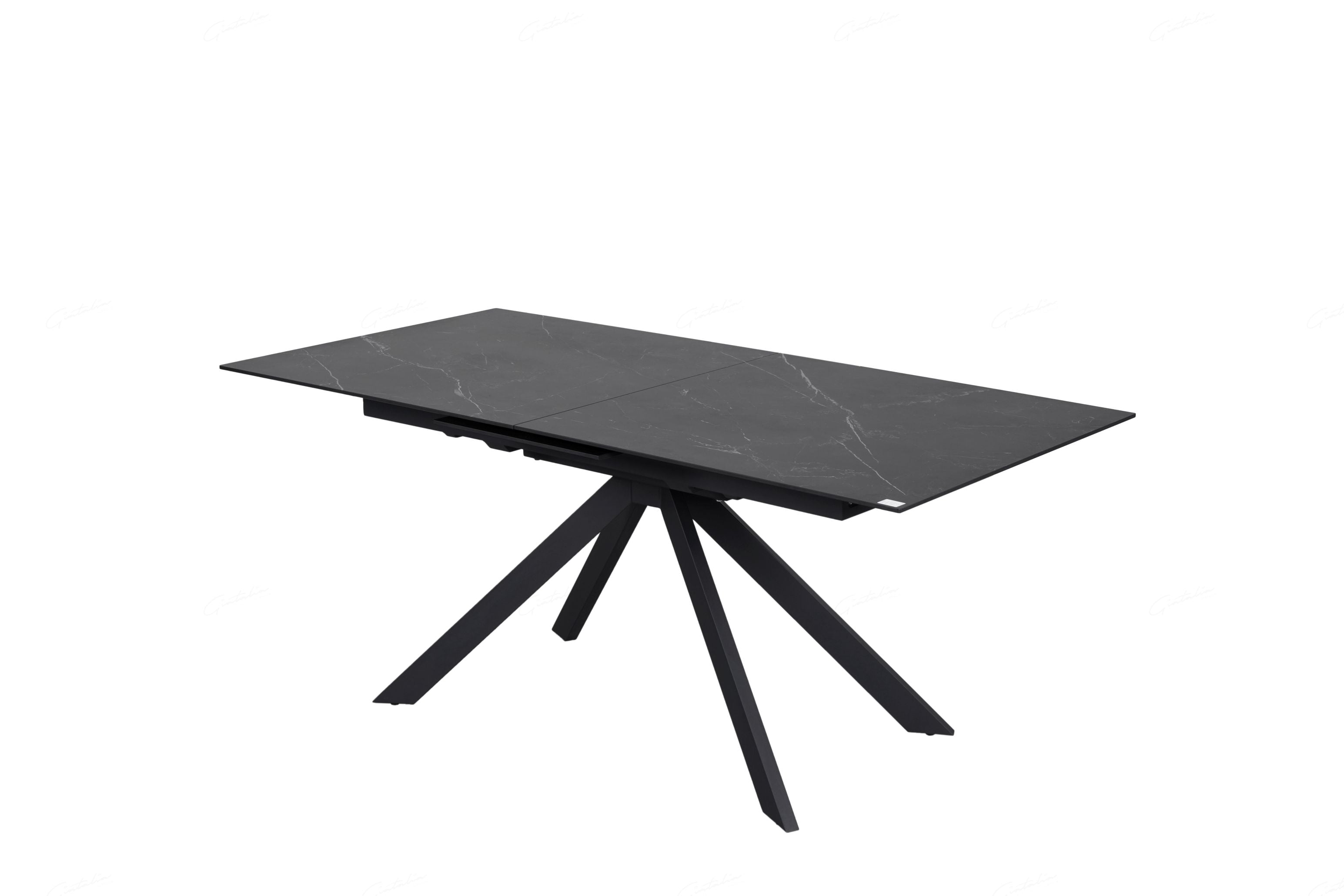 Satisfying Black Ceramic Extendable Dining Table – White Vein