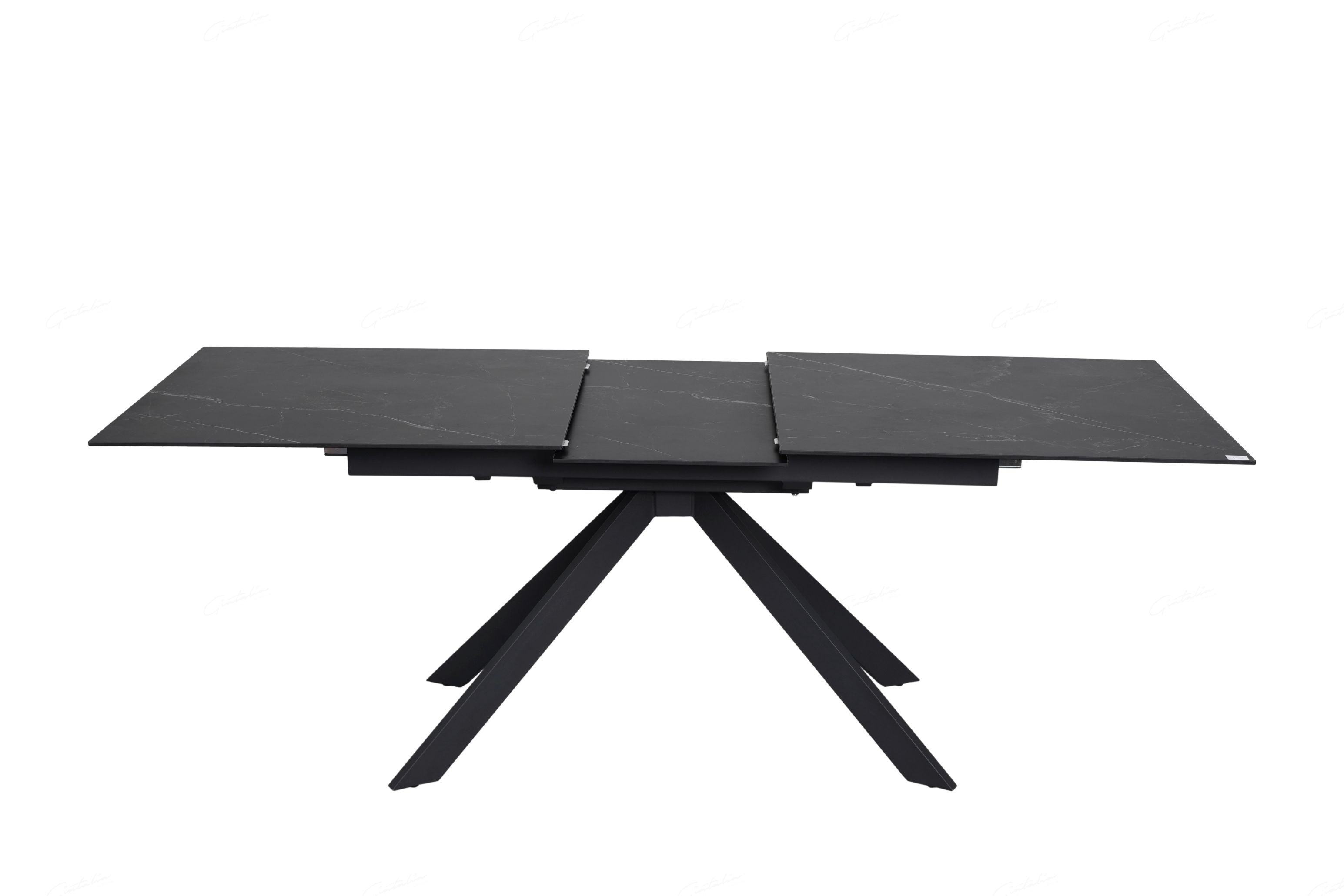 Satisfying Black Ceramic Extendable Dining Table – White Vein