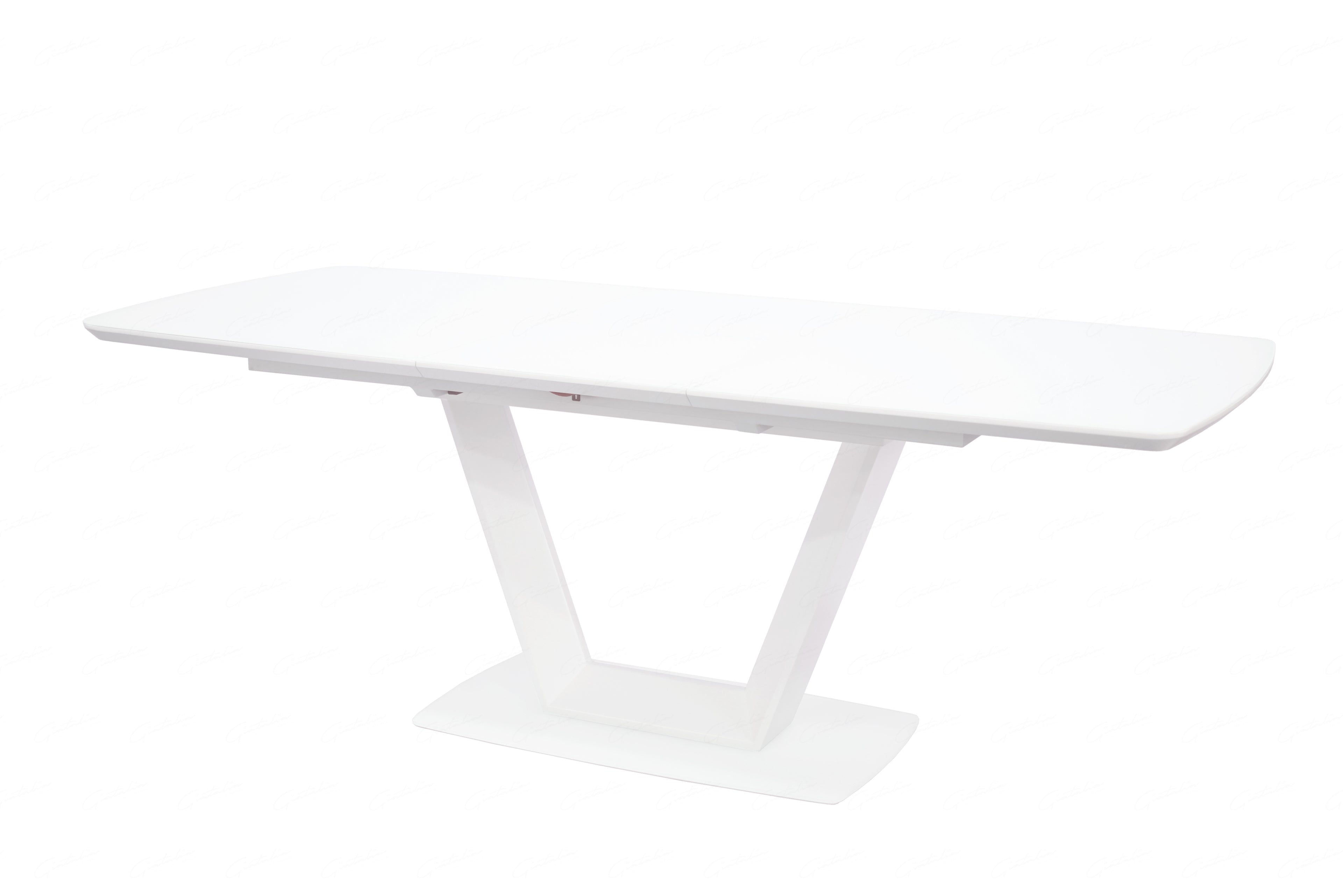 Simplicity White Matt Extendable Dining Table – Glass Top