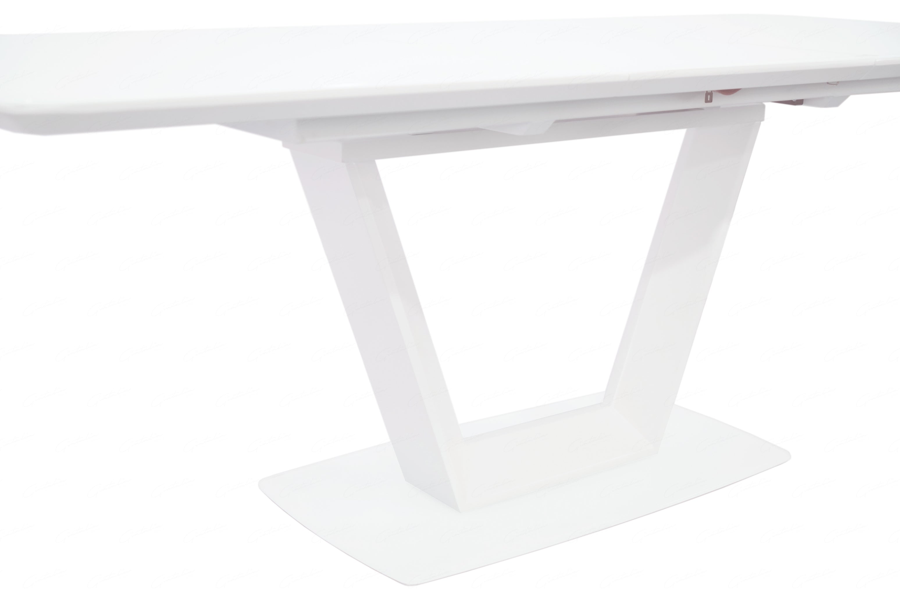 Simplicity White Matt Extendable Dining Table – Glass Top