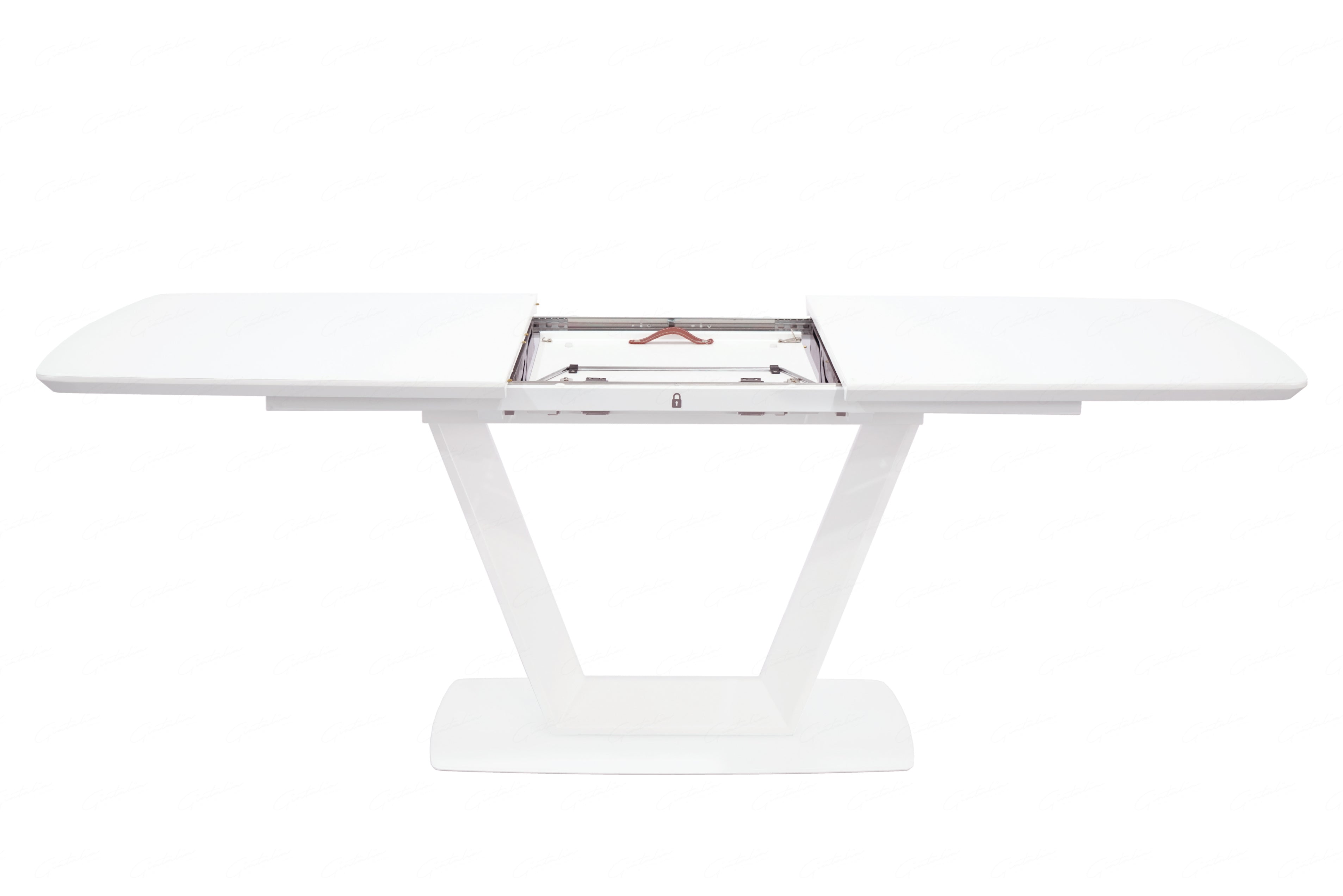 Simplicity White Matt Extendable Dining Table – Glass Top