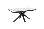 Splendid White And Grey Marble Look Ceramic Top Extendable Dining Table - Gloss