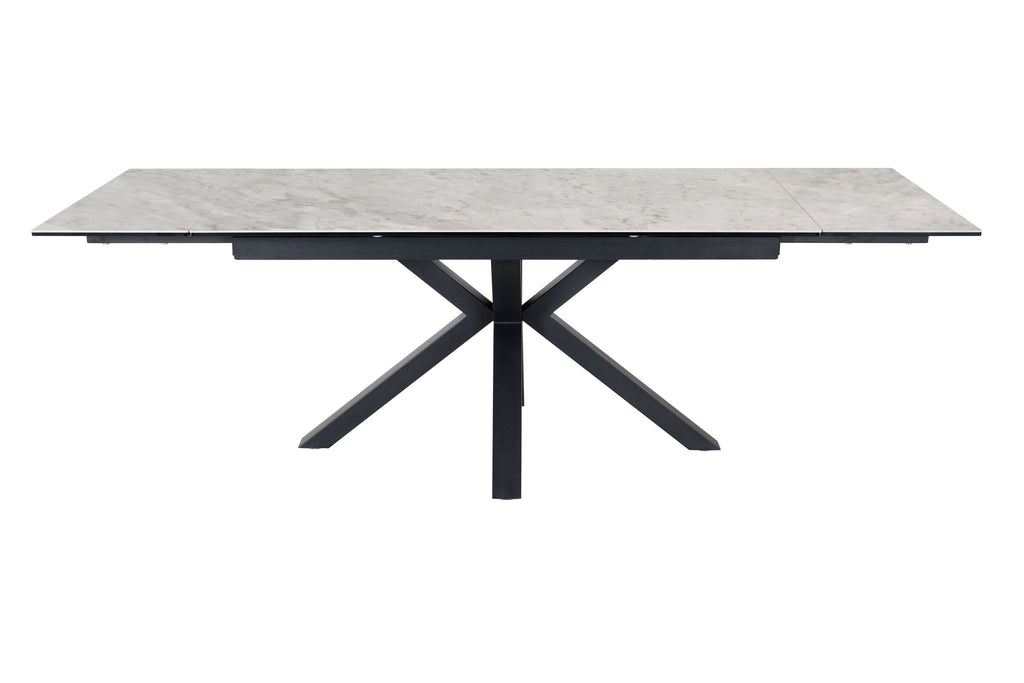 Splendid Grey Marble Look Ceramic Top Extendable Dining Table - Gloss