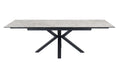 Splendid Grey Marble Look Ceramic Top Extendable Dining Table - Gloss