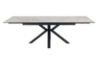 Splendid Grey Marble Look Ceramic Top Extendable Dining Table - Gloss