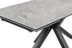 Splendid Grey Marble Look Ceramic Top Extendable Dining Table - Gloss