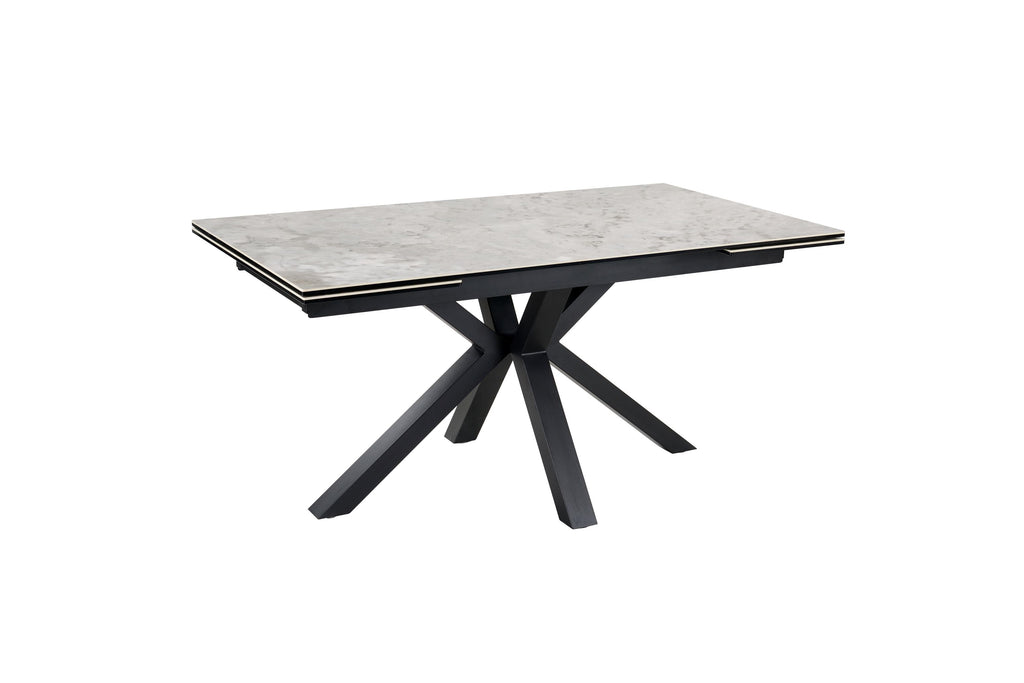 Splendid Grey Marble Look Ceramic Top Extendable Dining Table - Gloss